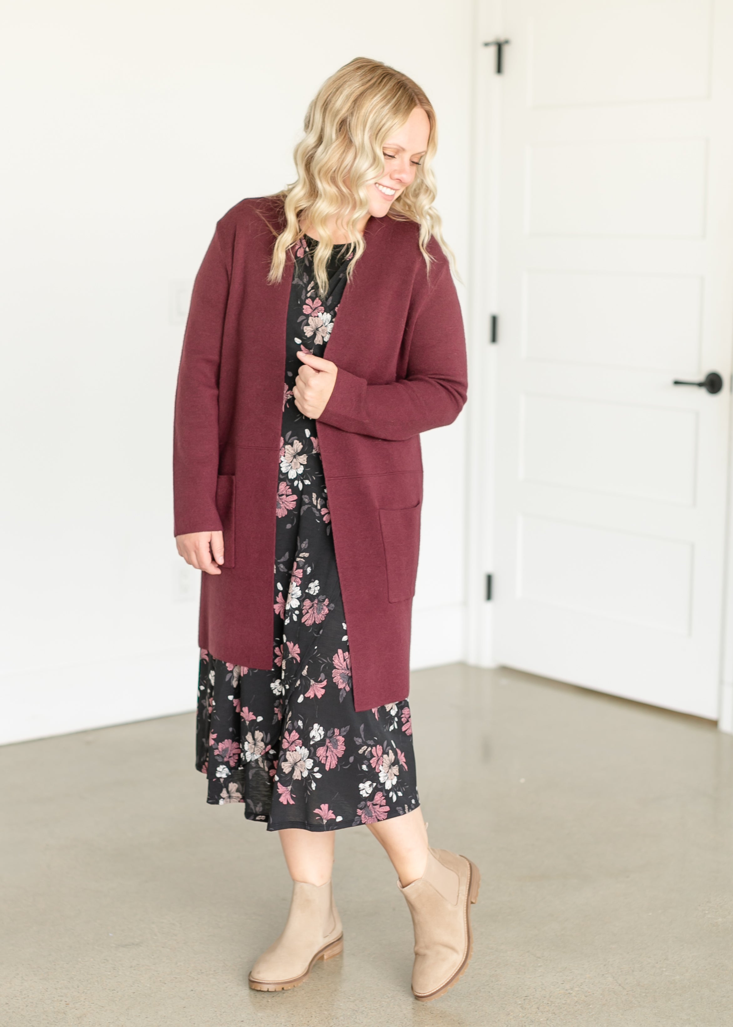 Floral Midi Wrap Dress