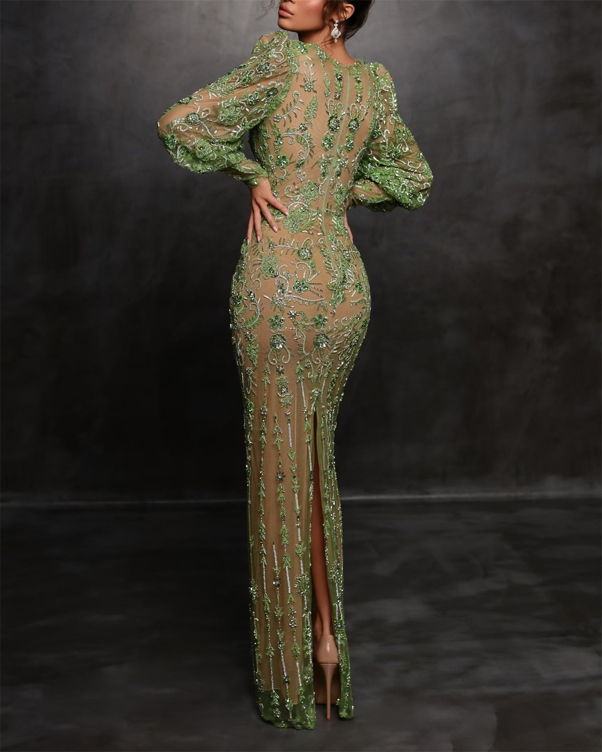 【Hot promotion】Women's Solid Color Sequins Mesh Dress